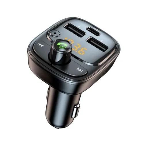 Amaya ACC T02 FM Transmitter Car MP3 Player & Bluetooth Car Adapter, Wireless Audio Receiver, USB Car Charger, Hands-Free Calling, Music Streaming & Phone Charging for Vehicles