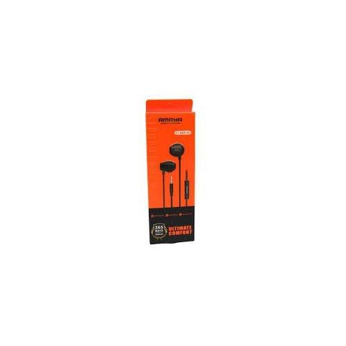 Amaya AEP-12 Extra Bass Wired Earphones with Clear Stereo Sound, Powerful Deep Bass, Comfortable In-Ear Design, Built-In Microphone, Tangle-Resistant Cable for Music, Calls & Everyday Use