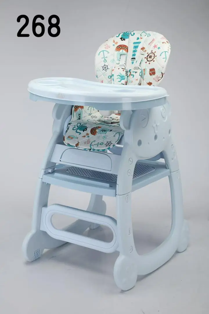 3 in 1 Baby Feeding Chair with Removable Tray Adjustable Height Comfortable Seat Safety Harness Convertible High Chair Toddler Dining Chair Stable Support