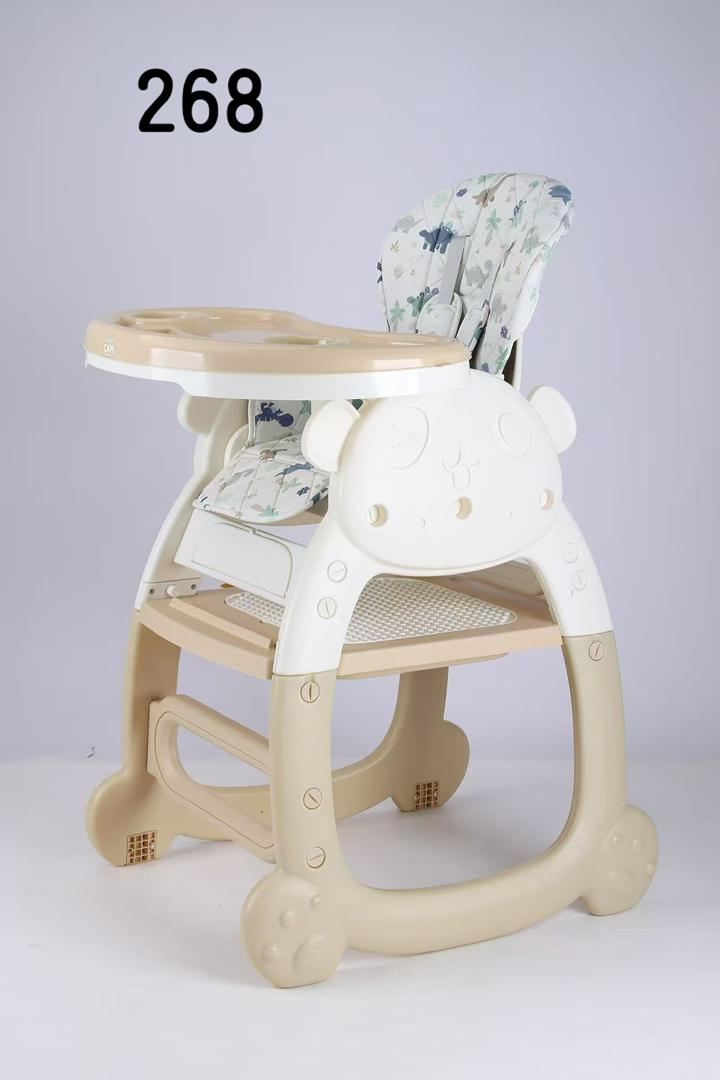 3 in 1 Baby Feeding Chair with Removable Tray Adjustable Height Comfortable Seat Safety Harness Convertible High Chair Toddler Dining Chair Stable Support