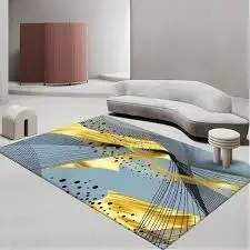 Luxury Modern 3D Visual Effects Soft Velvet Living Room Area Carpet 7x10 Feet, Premium Anti-Slip Large Floor Rug with Elegant Geometric Pattern for Bedroom, Dining Space and Contemporary Home Decor