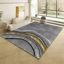 Luxury Modern 3D Visual Effects Soft Velvet Living Room Area Carpet 7x10 Feet, Premium Anti-Slip Large Floor Rug with Elegant Geometric Pattern for Bedroom, Dining Space and Contemporary Home Decor