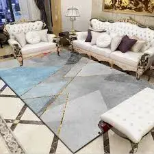 Luxury Modern 3D Visual Effects Soft Velvet Living Room Area Carpet 7x10 Feet, Premium Anti-Slip Large Floor Rug with Elegant Geometric Pattern for Bedroom, Dining Space and Contemporary Home Decor