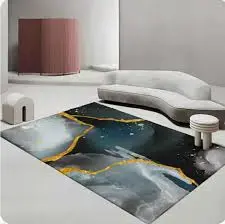 Luxury Modern 3D Visual Effects Soft Velvet Living Room Area Carpet 7x10 Feet, Premium Anti-Slip Large Floor Rug with Elegant Geometric Pattern for Bedroom, Dining Space and Contemporary Home Decor
