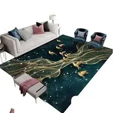 Luxury Modern 3D Visual Effects Soft Velvet Living Room Area Carpet 7x10 Feet, Premium Anti-Slip Large Floor Rug with Elegant Geometric Pattern for Bedroom, Dining Space and Contemporary Home Decor