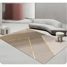 Luxury Modern 3D Visual Effects Soft Velvet Living Room Area Carpet 7x10 Feet, Premium Anti-Slip Large Floor Rug with Elegant Geometric Pattern for Bedroom, Dining Space and Contemporary Home Decor