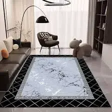 Luxury Modern 3D Visual Effects Soft Velvet Living Room Area Carpet 7x10 Feet, Premium Anti-Slip Large Floor Rug with Elegant Geometric Pattern for Bedroom, Dining Space and Contemporary Home Decor