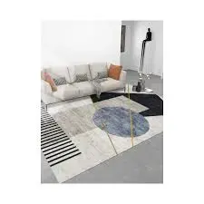 Luxury Modern 3D Visual Effects Soft Velvet Living Room Area Carpet 7x10 Feet, Premium Anti-Slip Large Floor Rug with Elegant Geometric Pattern for Bedroom, Dining Space and Contemporary Home Decor