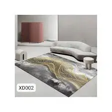 Luxury Modern 3D Visual Effects Soft Velvet Living Room Area Carpet 7x10 Feet, Premium Anti-Slip Large Floor Rug with Elegant Geometric Pattern for Bedroom, Dining Space and Contemporary Home Decor