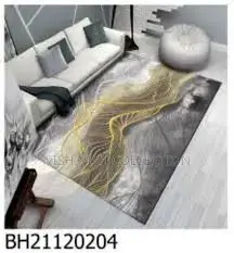 Luxury Modern 3D Visual Effects Soft Velvet Living Room Area Carpet 7x10 Feet, Premium Anti-Slip Large Floor Rug with Elegant Geometric Pattern for Bedroom, Dining Space and Contemporary Home Decor