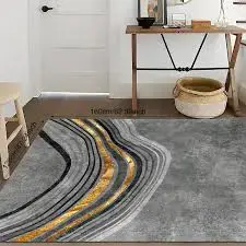 Luxury Modern 3D Visual Effects Soft Velvet Living Room Area Carpet 7x10 Feet, Premium Anti-Slip Large Floor Rug with Elegant Geometric Pattern for Bedroom, Dining Space and Contemporary Home Decor
