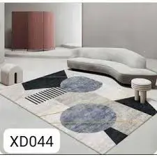 Luxury Modern 3D Visual Effects Soft Velvet Living Room Area Carpet 7x10 Feet, Premium Anti-Slip Large Floor Rug with Elegant Geometric Pattern for Bedroom, Dining Space and Contemporary Home Decor
