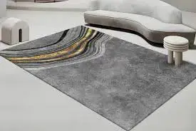 Luxury Modern 3D Visual Effects Soft Velvet Living Room Area Carpet 7x10 Feet, Premium Anti-Slip Large Floor Rug with Elegant Geometric Pattern for Bedroom, Dining Space and Contemporary Home Decor