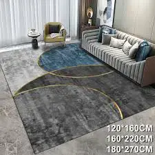Luxury Modern 3D Visual Effects Soft Velvet Living Room Area Carpet 7x10 Feet, Premium Anti-Slip Large Floor Rug with Elegant Geometric Pattern for Bedroom, Dining Space and Contemporary Home Decor