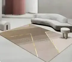 Luxury Modern 3D Visual Effects Soft Velvet Living Room Area Carpet 7x10 Feet, Premium Anti-Slip Large Floor Rug with Elegant Geometric Pattern for Bedroom, Dining Space and Contemporary Home Decor