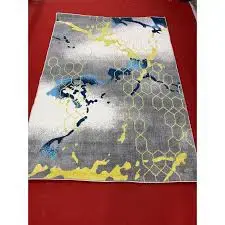 Luxury Modern 3D Visual Effects Soft Velvet Living Room Area Carpet 7x10 Feet, Premium Anti-Slip Large Floor Rug with Elegant Geometric Pattern for Bedroom, Dining Space and Contemporary Home Decor