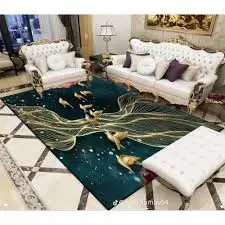Luxury Modern 3D Visual Effects Soft Velvet Living Room Area Carpet 7x10 Feet, Premium Anti-Slip Large Floor Rug with Elegant Geometric Pattern for Bedroom, Dining Space and Contemporary Home Decor