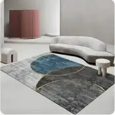 Luxury Modern 3D Visual Effects Soft Velvet Living Room Area Carpet 7x10 Feet, Premium Anti-Slip Large Floor Rug with Elegant Geometric Pattern for Bedroom, Dining Space and Contemporary Home Decor