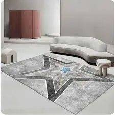 Luxury Modern 3D Visual Effects Soft Velvet Living Room Area Carpet 7x10 Feet, Premium Anti-Slip Large Floor Rug with Elegant Geometric Pattern for Bedroom, Dining Space and Contemporary Home Decor