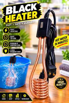 Water heater Fast Heating  Quickly heats water for everyday use. Durable Heating Coil  Designed for repeated use. Stainless Steel Coil  Resists corrosion and provides efficient heating. Easy to Use