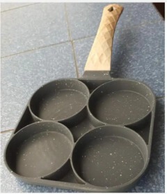 4 Compartment Nonstick Pancake Pan - Allows you to cook 4 pancakes at once with consistent size and shape. Ideal for batch cooking and breakfast for multiple people.