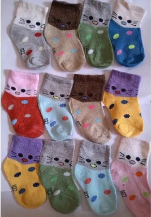 VERY ESSENTIAL AND COST EFFECTIVE  !!!6 Pairs/lot Baby Socks 0-12 Months Assorted
