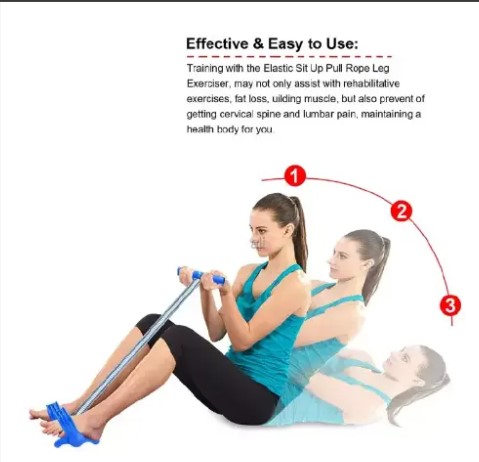 ON OFFER !!!IT GIVES THE DESIRED BODY SHAPE Tummy Spring Tummy Trimmer And Fitness Tension Rope Trainer Resistance Band, Abdomen Waist Arm Leg Stretching Pedal Sit-Up Tension Rope, Spring S