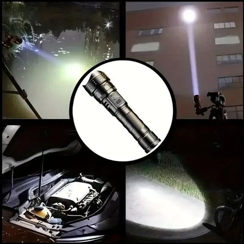 Rechargeable LED Torch – Super Bright Flashlight with Digital Power Display