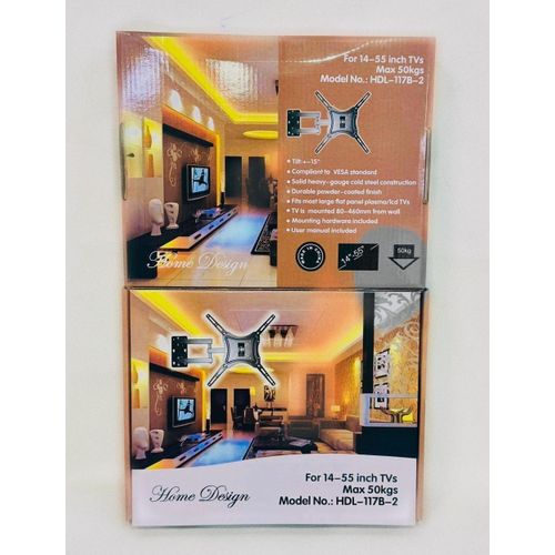 Tilt Wall Mount 117B TV Bracket for 32 to 70 Inch Screens Strong Metal Construction Supports Up to 50kg Adjustable Tilt for Perfect Viewing Angle Easy Installation Compatible with Most Flat Panel TVs