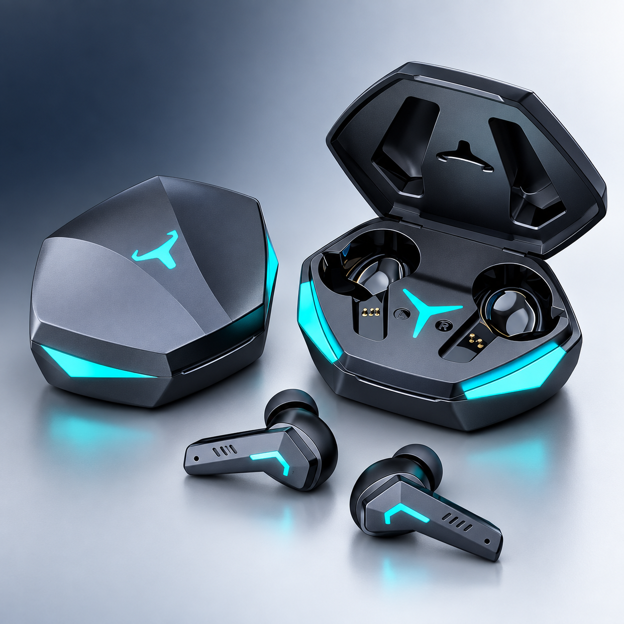 TWS Gaming Earbuds Bluetooth 5.3 Wireless Earphones with Low Latency, Stereo Sound, IPX5 & Charging Case