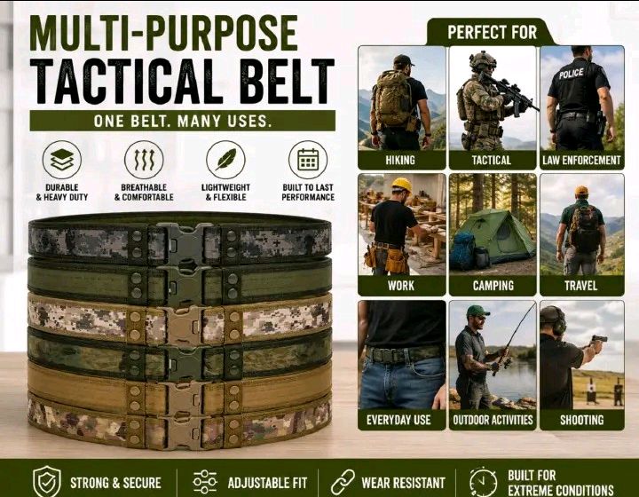 Tactical Utility Belt for Men Adjustable Nylon Military Belt Quick Release Buckle Outdoor Work