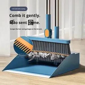 2-in-1 Dustpan and Cleaning Brush Set with Comb Teeth for Home, Kitchen & Office Cleaning