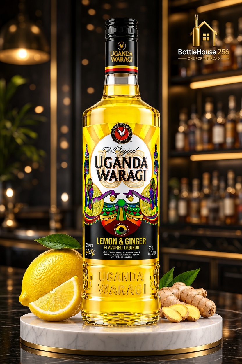 Uganda Waragi Lemon & Ginger 750ml. UG. Alcoholic Drink. Spirit.Gin