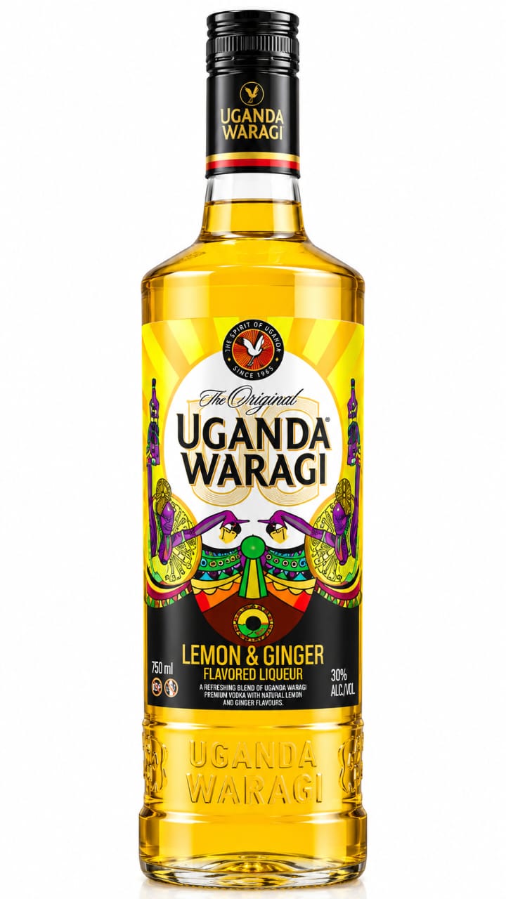 Uganda Waragi Lemon & Ginger 750ml. UG. Alcoholic Drink. Spirit.Gin