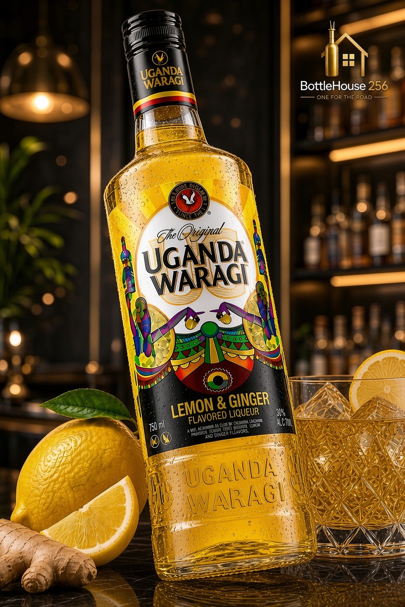 Uganda Waragi Lemon & Ginger 750ml. UG. Alcoholic Drink. Spirit.Gin