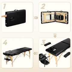 Portable Foldable 3 Fold Massage Bed Home patient Bed Facial Steaming Bed Tattoo Bed Beach Bed