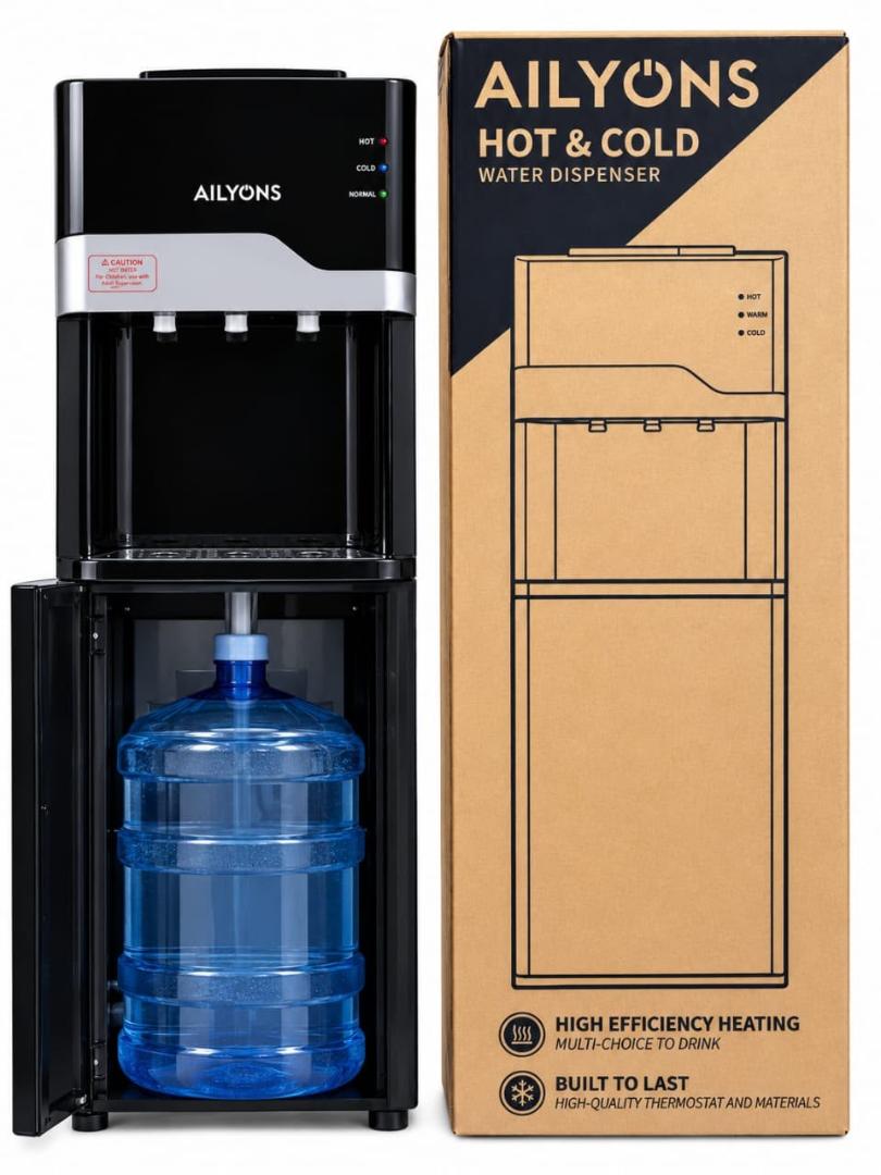 ​AILYONS AFK-114 Three-Tap Floor-Standing Hot Cold Room Temperature Water Dispenser Unit High Efficiency Stainless Steel Tank Premium Office Home Appliance

Bottom load