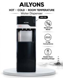 ​AILYONS AFK-114 Three-Tap Floor-Standing Hot Cold Room Temperature Water Dispenser Unit High Efficiency Stainless Steel Tank Premium Office Home Appliance

Bottom load