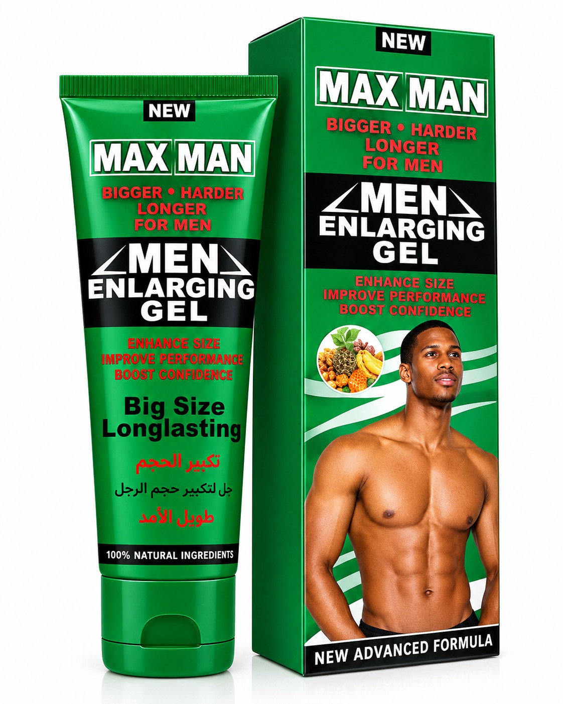 MAX MEN Maxman Green Penis Enlargement & Delay Gel- 50ml Men Max Man Massage Men Enlarging Gel/Cream Penis Becomes Longer and Thicker Penis Enhancement Cream/Gel Natural Sexual Excitement Last