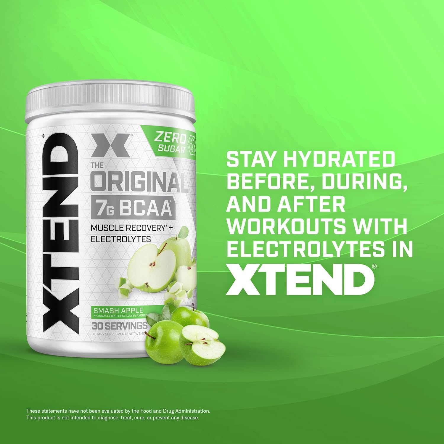 XTEND Original BCAA Powder- 7g BCAAs in 2:1:1 Ratio, Intra Workout Support with Glutamine & Electrolytes, Amino Acids for Hydration & Muscle Recovery, 405 gm, 30 Servings