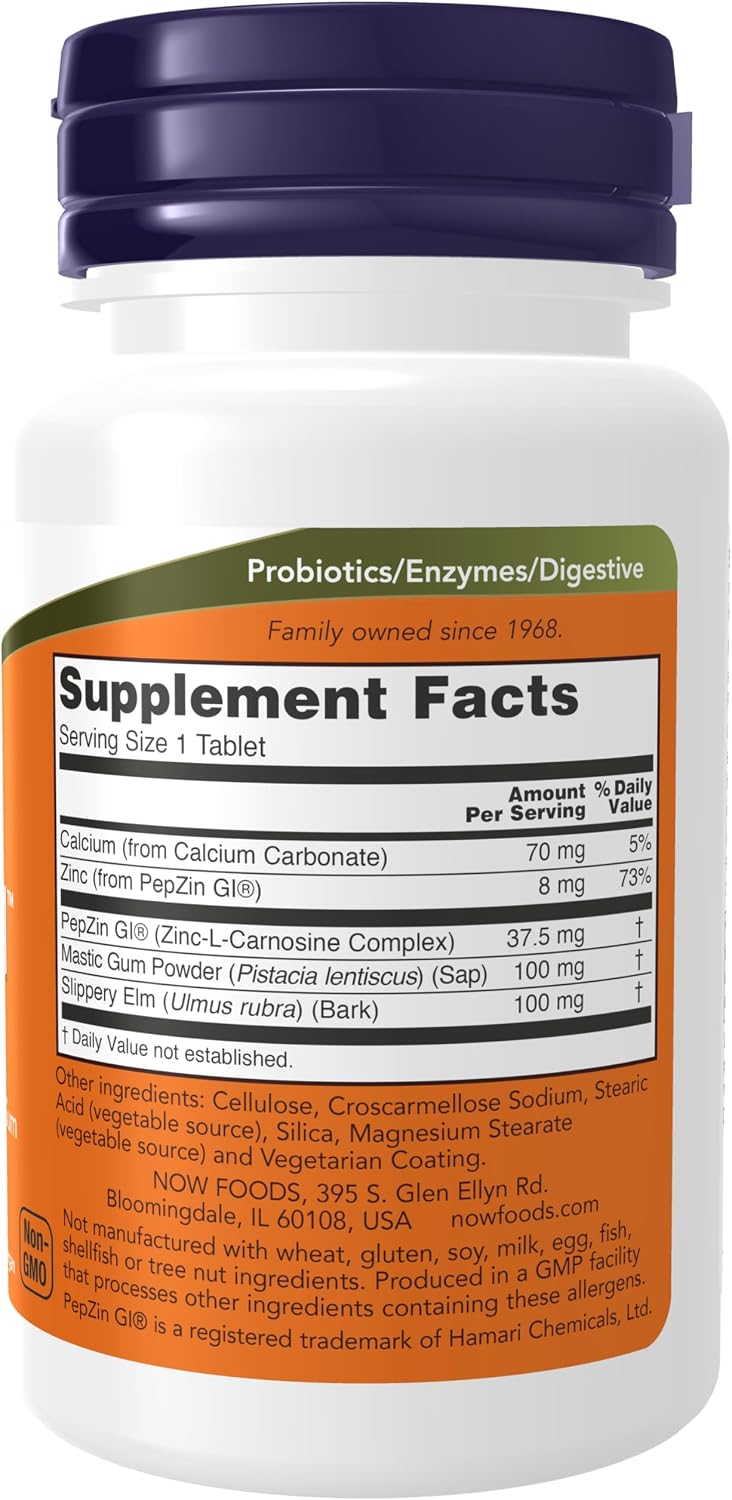 NOW Supplements, Ulcetrol™, With PepZin GI®-60 Tablets-Helps reduce heartburn, indigestion, and acid reflux-Supports digestive comfort and gut lining integrity-Gastric or peptic ulcers