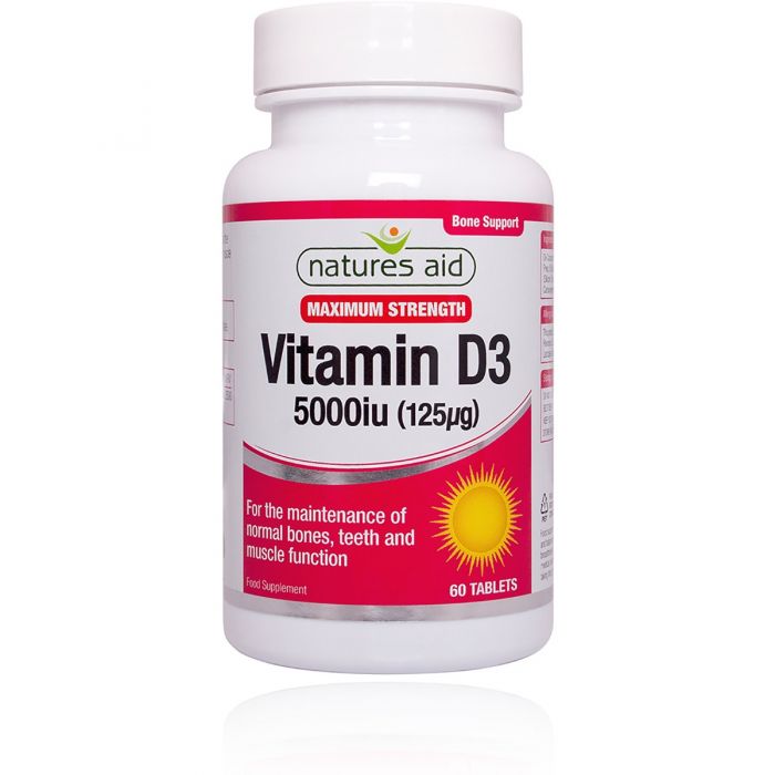 Natures aid Vitamin D3 5000iu (125ug) Vegetarian- 60’s