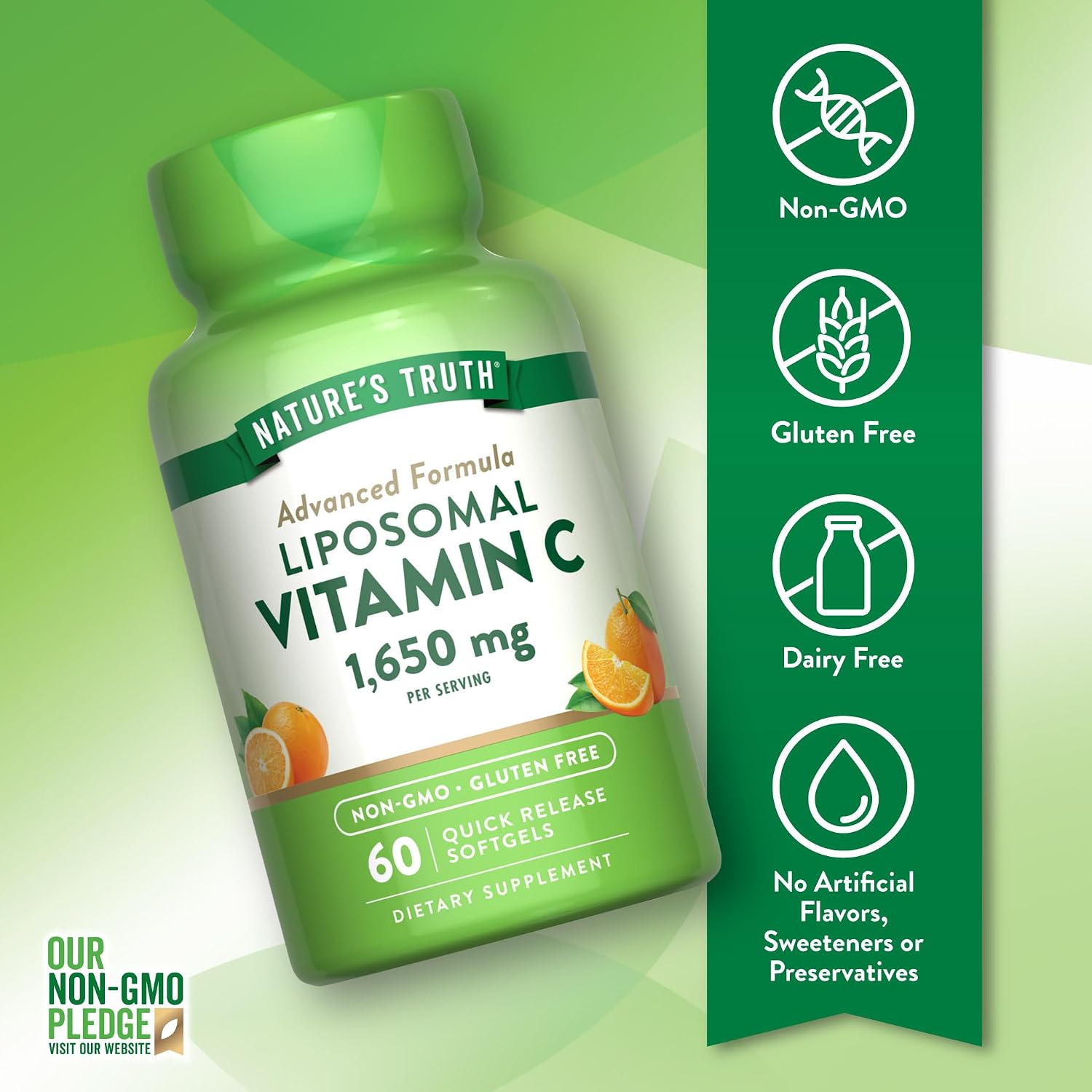 Nature's Truth Liposomal Vitamin C | 1650mg | 60 Softgels