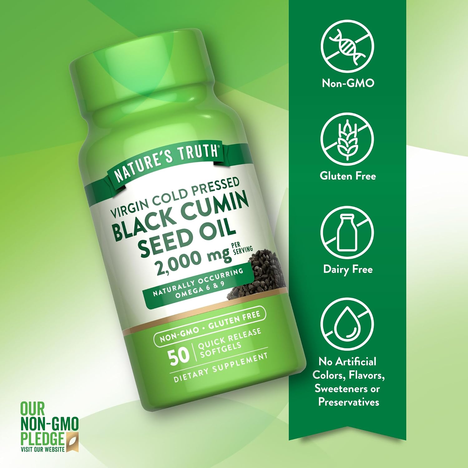 Nature's Truth Black Cumin Seed Oil 2000 mg | 50 Softgels