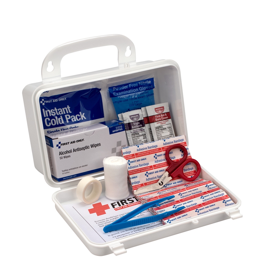 25 ITEM EMERGENCY FIRST AID BOX, GENERAL PURPOSE MEDICAL FIRST AID KIT, OFFICE AND WORKPLACE FIRST AID SUPPLIES, PORTABLE ACCIDENT RESPONSE KIT, VEHICLE SAFETY FIRST AID BOX, HEALTHCARE WOUND CARE KIT