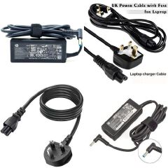 (BUY & GET FREE FUSED POWER CABLE & FREE MOUSE PAD) Original Replacement Complete HP Blue Pin With Power Cable(Flower Cable)-HP Laptop Charger 19.5V 3.33A, 65W for EliteBook series, ProBook series