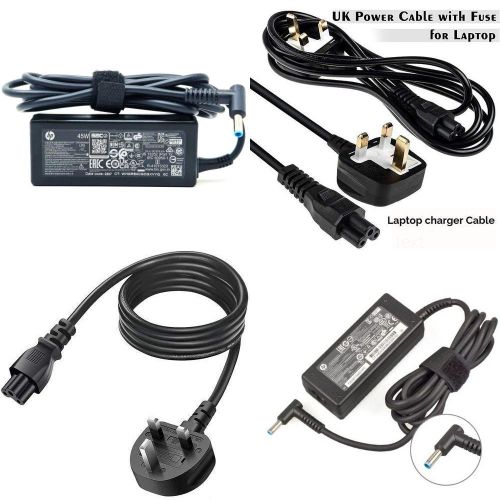 (BUY & GET FREE FUSED POWER CABLE & FREE MOUSE PAD) Original Replacement Complete HP Blue Pin With Power Cable(Flower Cable)-HP Laptop Charger 19.5V 3.33A, 65W for EliteBook series, ProBook series