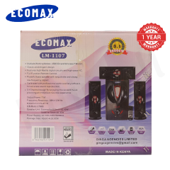 ECOMAX 3.1CH Multimedia Bluetooth Woofer LM-1107 Home Theater System Speaker Systems Subwoofer USB/SD/FM/DVD Input Home Audio System with Remote Control 3000W