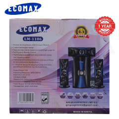 ECOMAX 3.1CH HI-FI Multimedia Bluetooth Woofer Home Audio System Speaker Systems Home Theater System Subwoofer with Remote Control 20000W USB SD FM DVD Input LM-1106