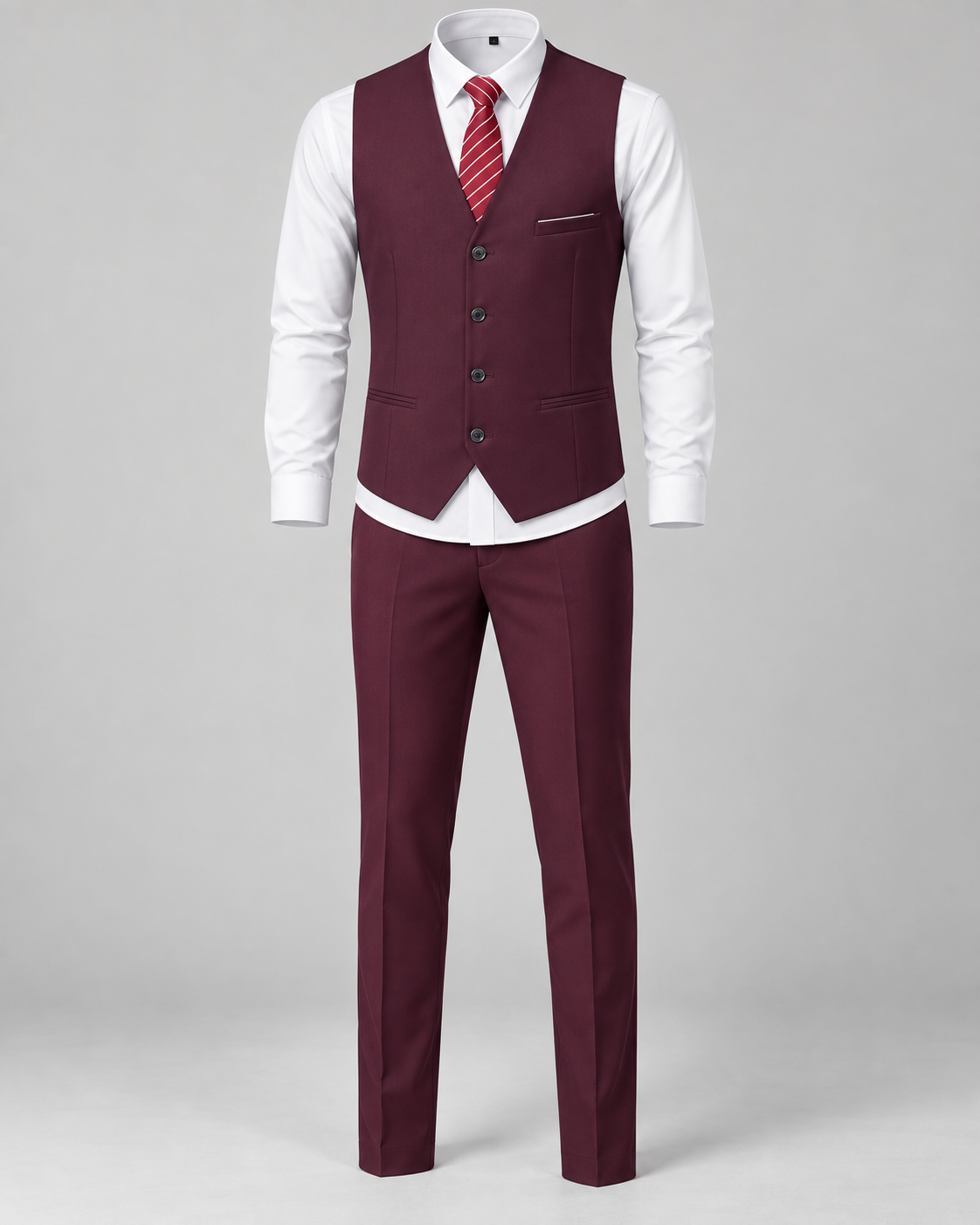 EASTER SALE HOT New British Style 3PC Trendy Elegant Handsome Men's Suit Vest Men's Clothing Tops Waistcoat European American White Fitting Official Shirt and Trouser